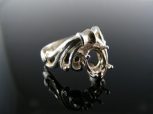 2732  RING SETTING STERLING SILVER, SIZE 6.75, 8X6 MM OVAL STONE