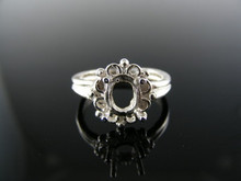 3162  RING SETTING STERLING SILVER, SIZE 5.5, 8X6 MM OVAL STONE