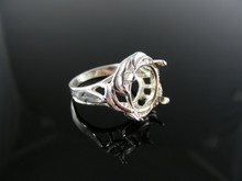 2512 RING SETTING STERLING SILVER, SIZE 4.5, 12X10MM OVAL FACETED STONE