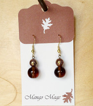 Brown Glass Dangle Earrings
