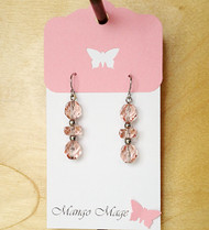 Pink Faceted Glass Earrings