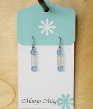 Blue & Iridescent Dangle Earrings
