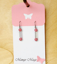 Pink & Iridescent Dangle Earrings