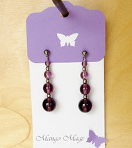 Purple Quad Drop Glass Earrings