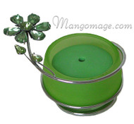 Green Crystal Flower Glass Incense Burner