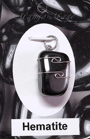 Hematite Sterling Silver Wire-Wrapped Stone Pendant