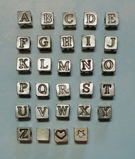 Alphabet Beads with Antique Pewter Finish