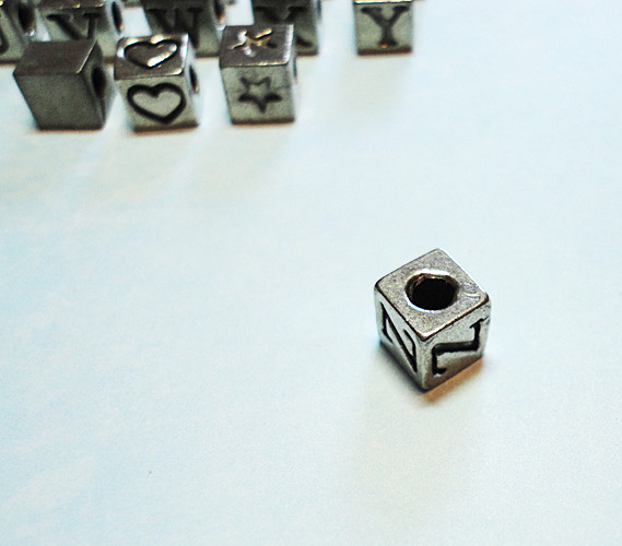 Greek Letter Beads With Antique Pewter Finish Mango Mage