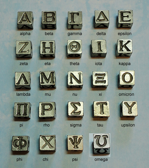 Greek Letter Beads with Antique Pewter Finish - Mango Mage