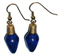 Blue Christmas Light Earrings