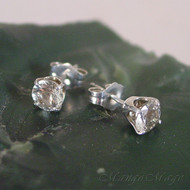 Prasiolite (Green Amethyst) Sterling Silver Stud Earrings