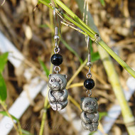 Black Onyx Panda Earrings
