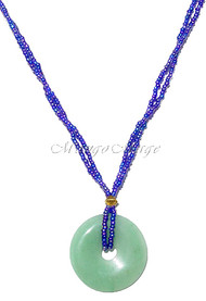 Bright Green Beaded Stone Necklace