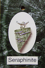 Seraphinite Sterling Silver Wire-Wrapped Stone Pendant