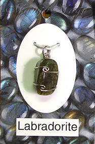 Labradorite Sterling Silver Wire-Wrapped Stone Pendant