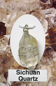 Sichuan Quartz Sterling Silver Wire-Wrapped Stone Pendant