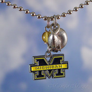 University of Michigan Wolverines Charm Necklace - Officially licensed