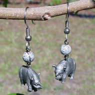 Silver Leaf Jasper Rhino Earrings