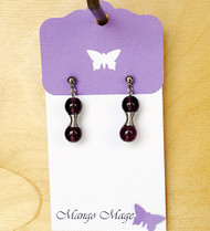 Purple Hourglass Glass Earrings