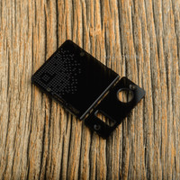 Delro Door & Button Plate Set, 2-Slot, Smoked Gloss Black