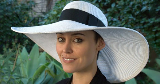 women's white picture hat