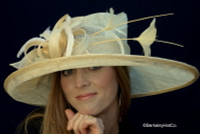 Natural Straw Cover Girl Kentucky Derby Hat.