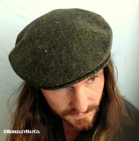 Irish Green Donegal Tweed Ivy Cap