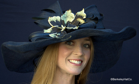 Winning Santa Anita Flowered Hat for the Derby in Black