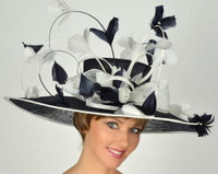 Navy and White Rodeo Drive Kentucky Derby Hat