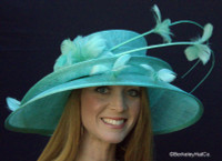 Show Stopper Derby Hat in Aqua Blue