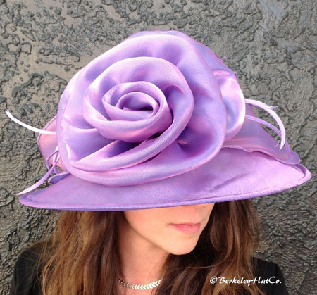 purple derby hat