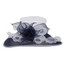 Packable Organza Kentucky Derby Hat in Navy and White.