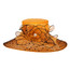 Orange Kentucky Derby Hat with Black Polkadots, Wide Brim.