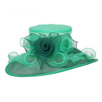 Lime Green Easy Going Packable Organza Kentucky Derby Hat