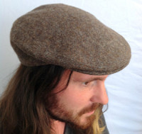 Irish Ivy Cap in Grey/Brown Herringbone Donegal Tweed (IR79)