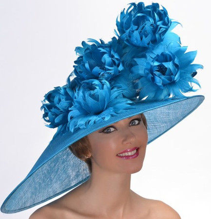 Southern Spring Derby Hat (Turquoise shown not available, Dark Teal Only)