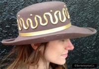 Vintage Sale Hat Taupe and Gold
