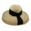 Back view of bell brim wheat straw sun hat