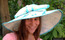 Blue Women's Wide Brim Floral Print Sun Hat