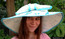 Women's Wide Brim Floral Print Sun Hat Blue