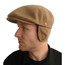 Camel  Cashmere Cap with Earflaps by Mayser,  earflaps out.
