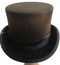 Back of Distressed Steampunk Top Hat in Wool Felt