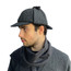 Charcoal Black Herringbone Deerstalker Hat