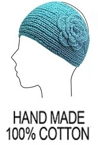 Women's Knit Head Band in Cotton (turquoise)