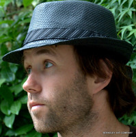 Stingy Straw Fedora Hat in black