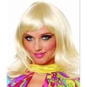 1970's short feathered wig, blonde