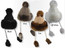 Crocheted and Faux Fur Pom Pom Trapper color options