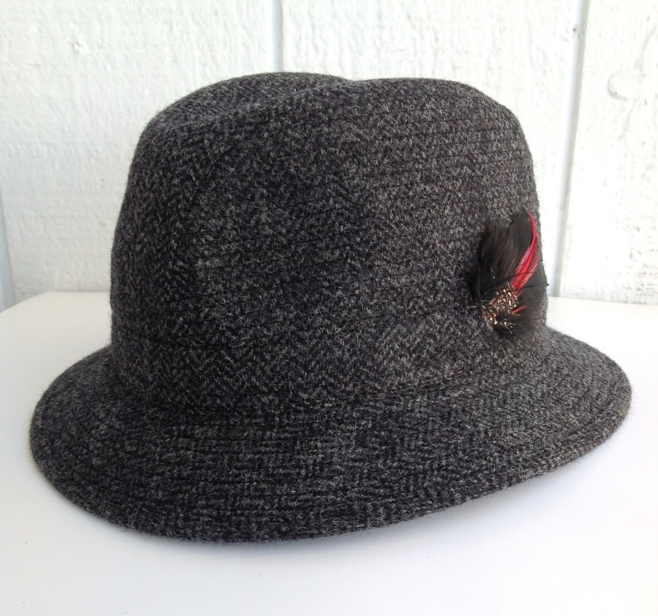 Irish Walking Hat fine weave handwoven wool tweed