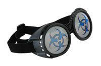 Biohazard Goggles in Black with Mirrored Lenses