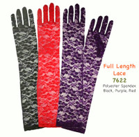 Lace Gloves, Above The Elbow. 18 inches 90% crinlon 10% nylon.